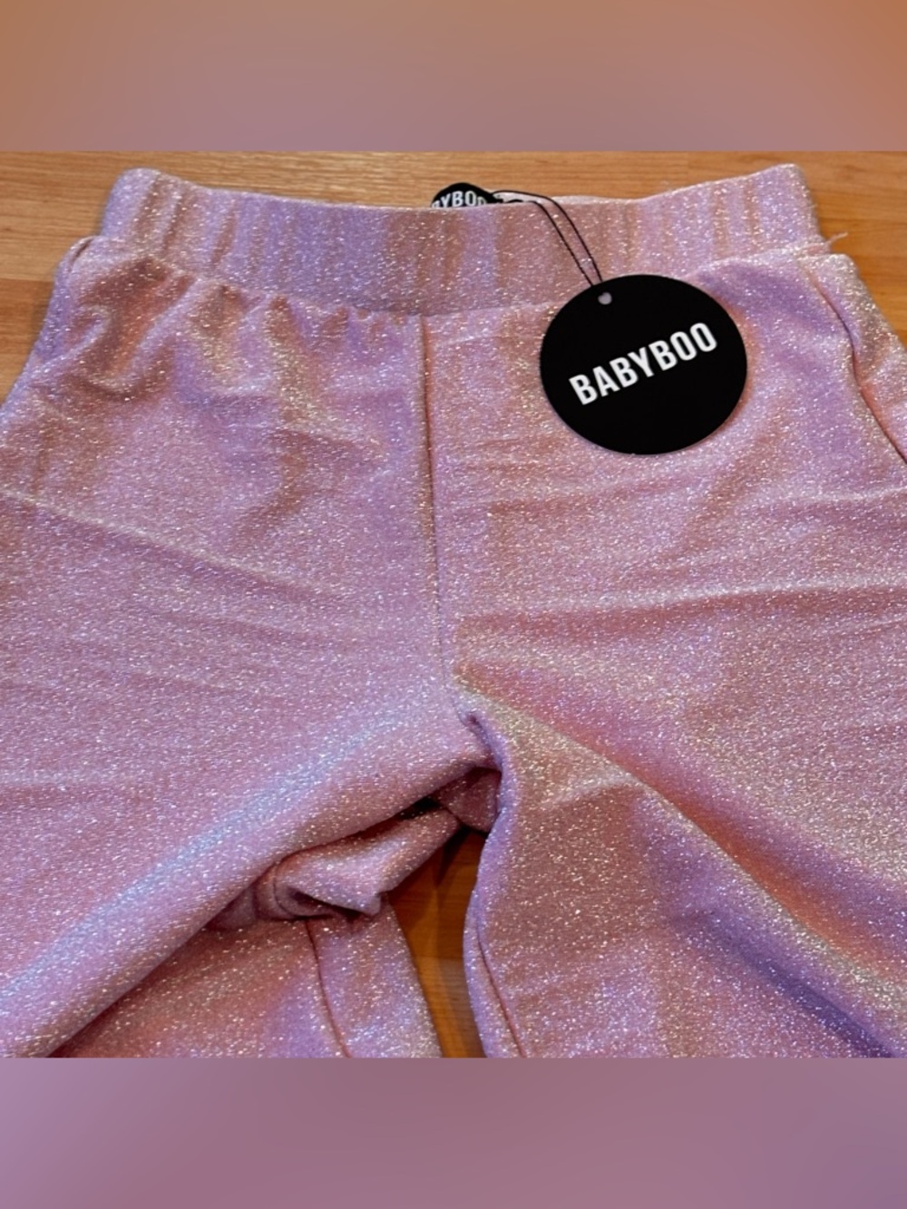 Babyboo Shimmery Pink Shimmer/Sparkle Flare Leggings